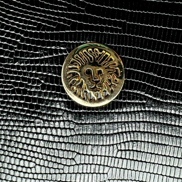 ANNE KLEIN Black Vegan Faux Leather Hand‎ Bag Purse Crossbody Designer Crocodile - Picture 3 of 12